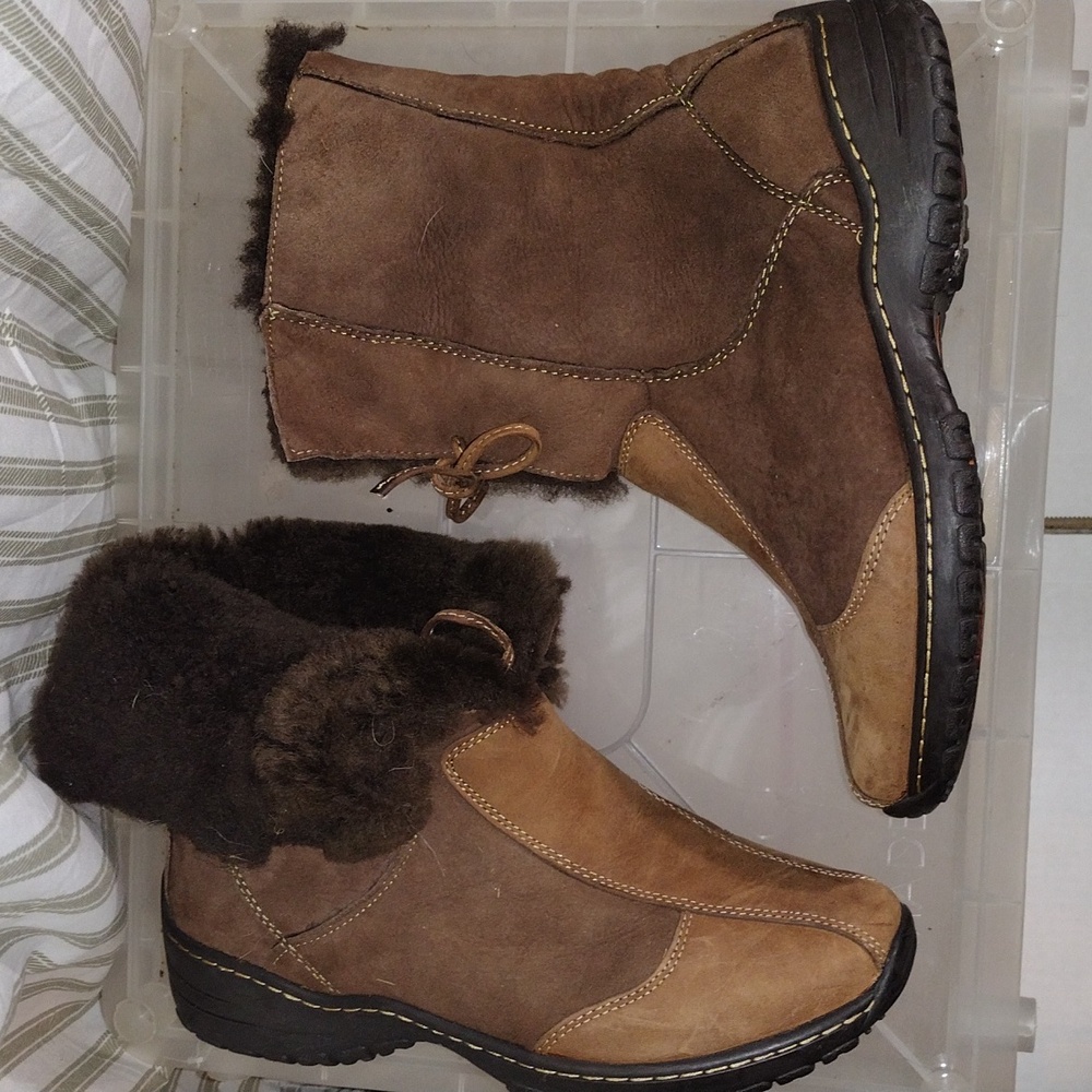 Sofft Nwot Patchwork Suede Convertible Brown Shea… - image 8